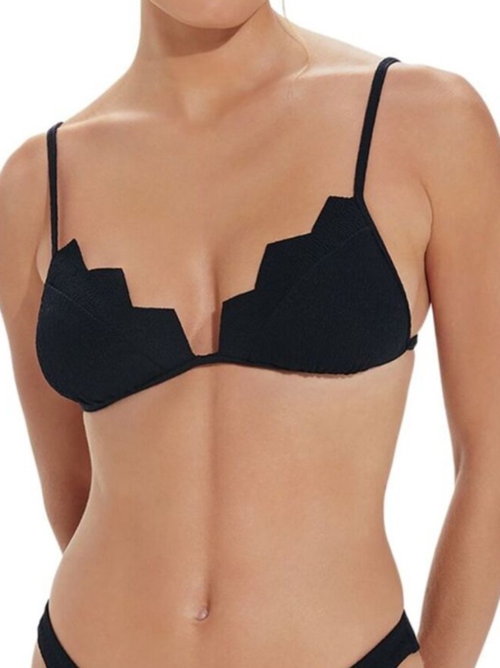 Vix Swimwear Paula Hermanny Firenze Imani Tri Parallel Black Bikini Top New NWT